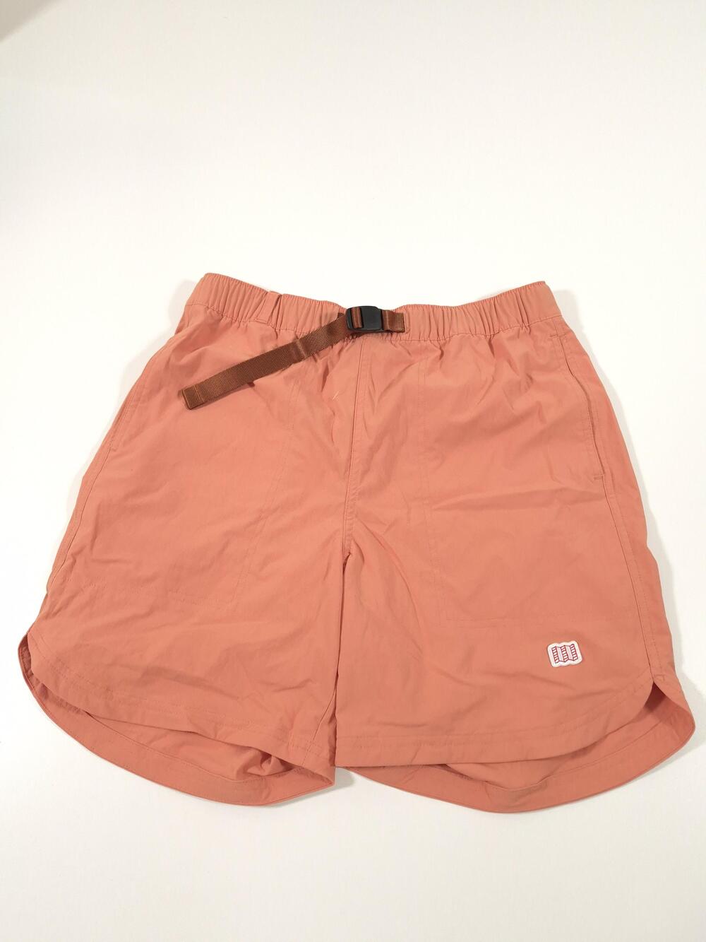 Topo Designs River Shorts Mens M Salmon 6 Inseam Elastic Waist Hiking